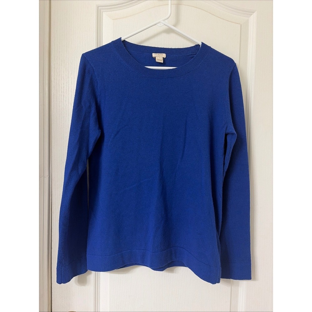 J.Crew Extra-Soft Crewneck Sweater Cobalt Blue Cotton Blend Knit Womens Small